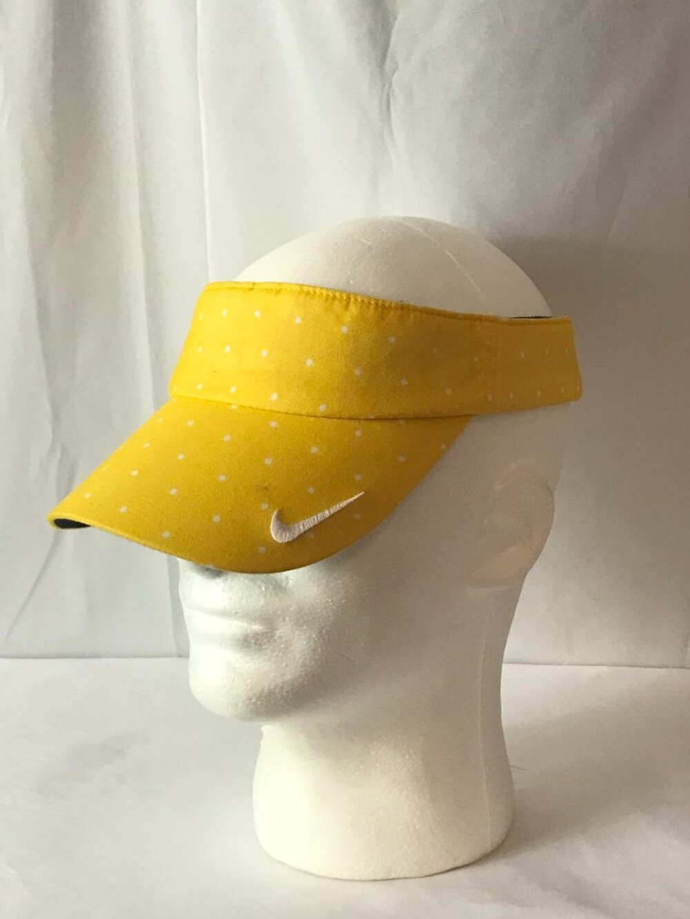 Nike Yellow White Specs Activewear Athletic Sport Cut Sun Visor/Cap/Hat